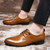 Pantofi din piele pentru bărbați Versiunea coreeană versatilă pentru bărbați britanici ascuțiți pantofi casual din piele de afaceri pantofi formali din piele