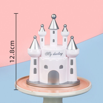 Princess Castle Честит рожден ден Декорация Домашна вечеря Печене Cupcake Cake Topper Знамена за торта Събитие Парти консумативи Любовен подарък
