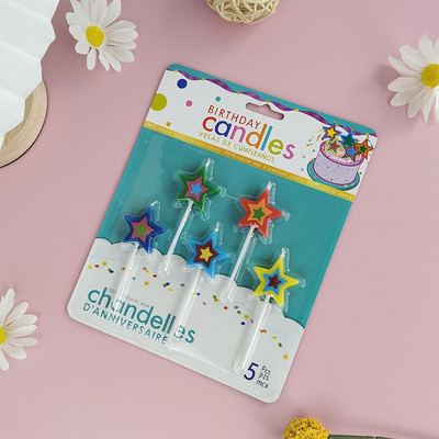 1gb Cute Birthday Cake Art Sveces kāzu ballīte Dekoratīvās sveces Kūka Cupcake Topper ballīšu piederumi Kūkas dekorēšana