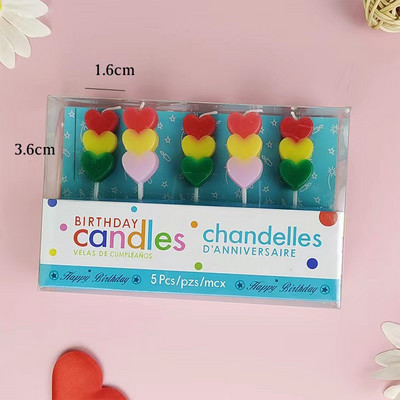 1gb Cute Birthday Cake Art Sveces kāzu ballīte Dekoratīvās sveces Kūka Cupcake Topper ballīšu piederumi Kūkas dekorēšana