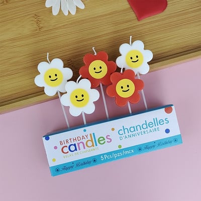 1gb Cute Birthday Cake Art Sveces kāzu ballīte Dekoratīvās sveces Kūka Cupcake Topper ballīšu piederumi Kūkas dekorēšana