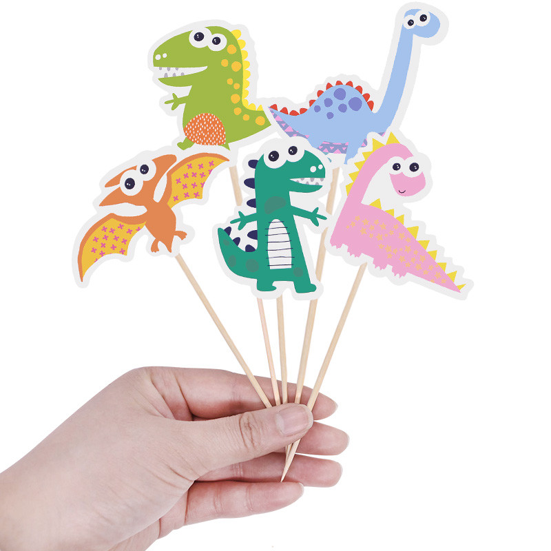 9 komada sretan rođendan Tema dinosaura Kartonski vrhovi za kolače sa štapićima Baby Shower Događaj Dino party dekoracije Prekrivači za torte