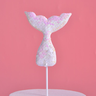 Kék bálna fiú lány születésnapi torta felső pár esküvői buli desszert cupcake flitteres sellő farok kagyló sütési kellékek Decorati