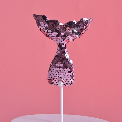 Kék bálna fiú lány születésnapi torta felső pár esküvői buli desszert cupcake flitteres sellő farok kagyló sütési kellékek Decorati