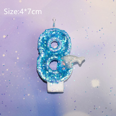 Kék bálna fiú lány születésnapi torta felső pár esküvői buli desszert cupcake flitteres sellő farok kagyló sütési kellékek Decorati