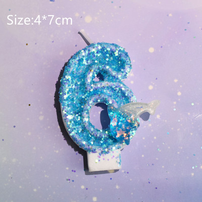 Kék bálna fiú lány születésnapi torta felső pár esküvői buli desszert cupcake flitteres sellő farok kagyló sütési kellékek Decorati