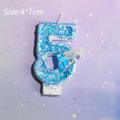 Kék bálna fiú lány születésnapi torta felső pár esküvői buli desszert cupcake flitteres sellő farok kagyló sütési kellékek Decorati