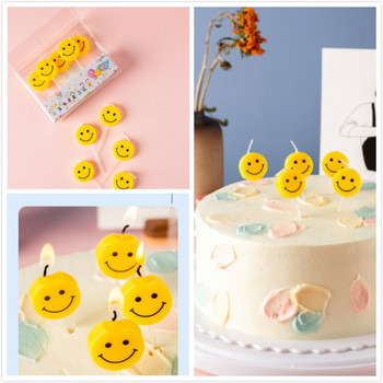 5 τμχ Smile Candle Birthday Cake Candles Baby Shower Wedding Party Cupcake Topper
