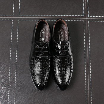 Костюм Обувки Мъжки официални италиански модни офис обувки Мъжки рокли Лачени бизнес обувки Мъжки класически Zap