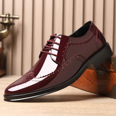 Vīriešu klasiskās Retro Brogue kurpes Vīriešu šņorējamas ādas kleitas biznesa biroja dzīvokļi Vīriešu kāzu ballīte Oxfords Izmēri 38-47