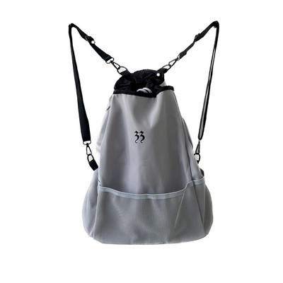 CTRLLOCK Techwear Normcore pelēka neilona viegla, liela ietilpības tīkla mugursoma sievietēm ar aukliņu kabatas skolas soma