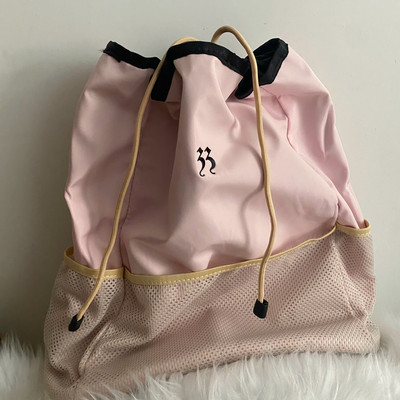 CTRLLOCK Techwear Normcore pelēka neilona viegla, liela ietilpības tīkla mugursoma sievietēm ar aukliņu kabatas skolas soma