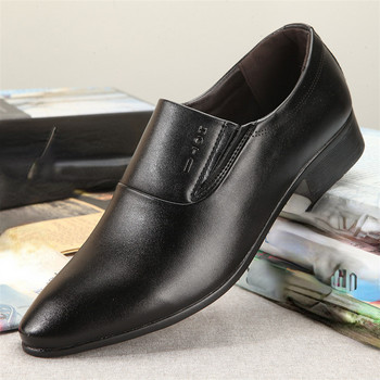 Оксфордски кожени обувки за мъже Ежедневни офис обувки Мъжка рокля Официални обувки Мъжки мокасини Кафяви черни бели сватбени обувки Класически нови