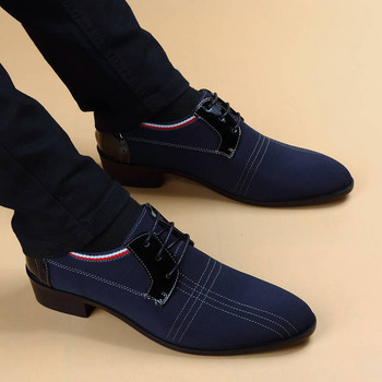 Мъжки обувки с остри дишащи британски ежедневни обувки за мъже, официални обувки с равни обувки