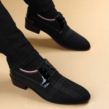 Мъжки обувки с остри дишащи британски ежедневни обувки за мъже, официални обувки с равни обувки