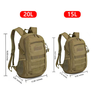 Σακίδιο υπαίθριου Tactical Backpack Military Backpacks Ανδρικά 15L 20L Αδιάβροχα αθλητικά σακίδια ταξιδιού Camping Mochila Τσάντες κυνηγιού ψαρέματος