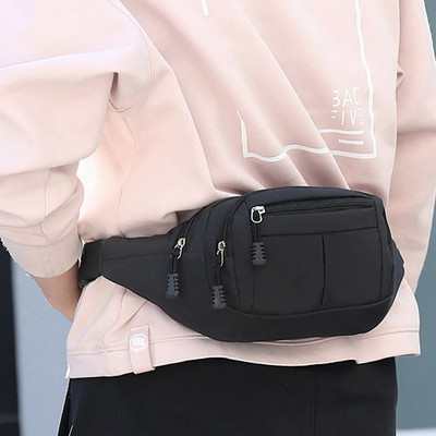 Modes vīriešu sieviešu vidukļa soma Ikdienišķa Fanny Pack somiņa Liela tālruņa jostas soma Soma Audekla āra ceļojumu tālruņa soma Banānu gurnu somas