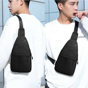 Чанти за гърди Мъжки чанти за през рамо Раница за гърди с USB зареждане Слушалки Отвор за кабел Раница Дамска чанта Messenger Златен модел