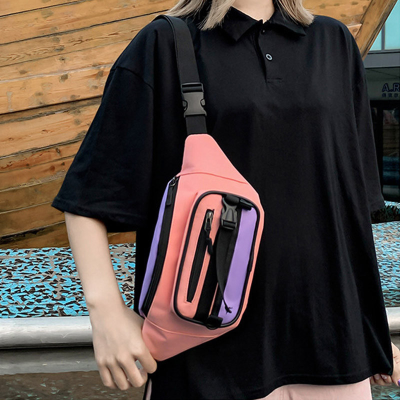 Deréktáska Női Fanny Pack Derékcsomagok Szabadidő Vászon Bum csomag Banán Messenger Táskák Új cipzáras Hip Hop Bag vállcsomag