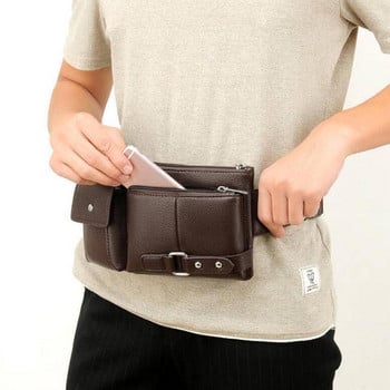 Ежедневна PU кожена бизнес чанта през рамо през рамо за пътуване Спортна външна прашка Pack Messenger Pack Ракди Чанта за кръста за мъже
