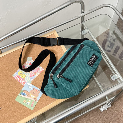 Τσάντα ρετρό κοτλέ μέσης σχεδιαστής Τσάντα στήθους με φερμουάρ Αθλητική τσάντα μέσης για κορίτσια μόδας Τηλέφωνο Πακέτο μέσης για γυναίκες Τσάντα μέσης