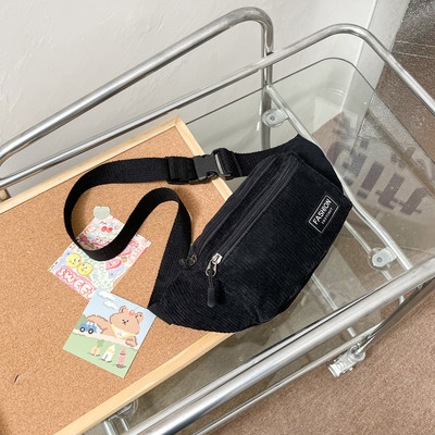 Τσάντα ρετρό κοτλέ μέσης σχεδιαστής Τσάντα στήθους με φερμουάρ Αθλητική τσάντα μέσης για κορίτσια μόδας Τηλέφωνο Πακέτο μέσης για γυναίκες Τσάντα μέσης