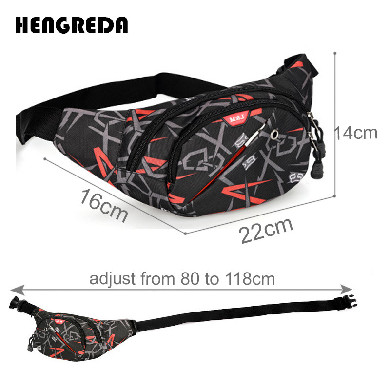 Hengreda 2018 Fanny Pack deréktáska, zseb zseb férfi alkalmi utazási övtáska kerékpár női divatos nylon vízálló kereszttáskák