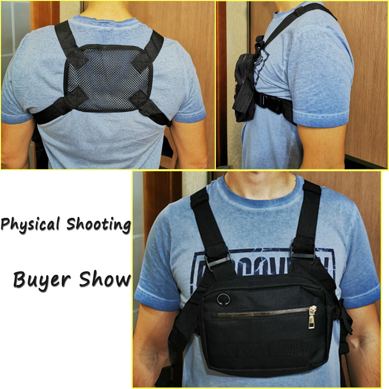 Geantă pentru piept hip-hop pentru bărbați, în aer liber, vestă tactică de stradă, vestă pentru piept, genți pentru femei, vestă funcțională, pachet utilitar pentru piept G108