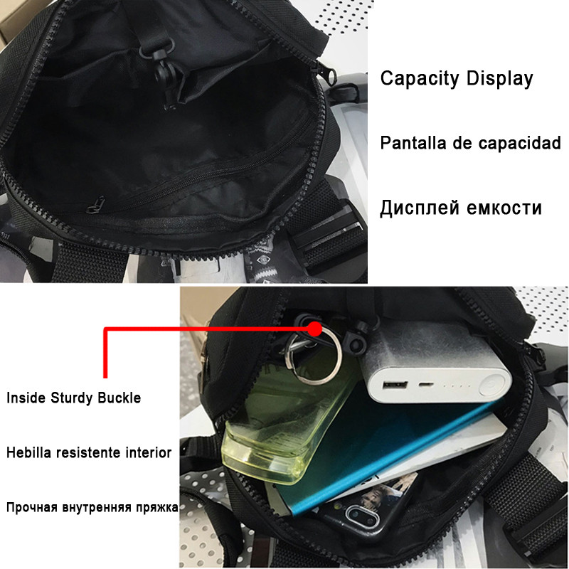 Geantă pentru piept hip-hop pentru bărbați, în aer liber, vestă tactică de stradă, vestă pentru piept, genți pentru femei, vestă funcțională, pachet utilitar pentru piept G108