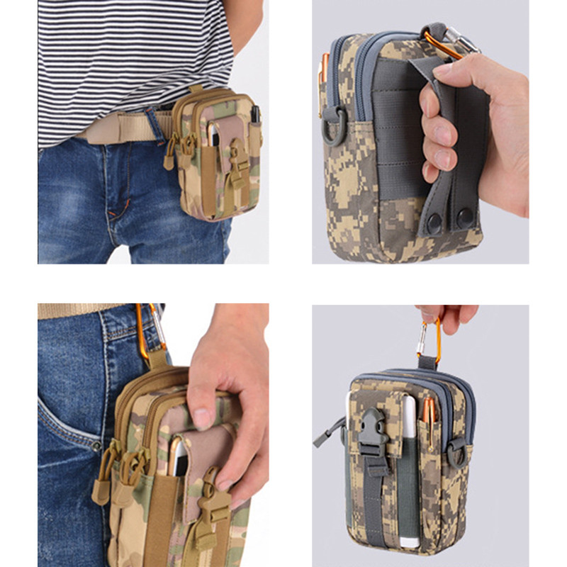 2022. gada modes vīriešu jostas soma, melna maisiņš, ūdensizturīgs militārās jostas jostas komplekts Molle neilona mobilā tālruņa maka ceļojumu rīks
