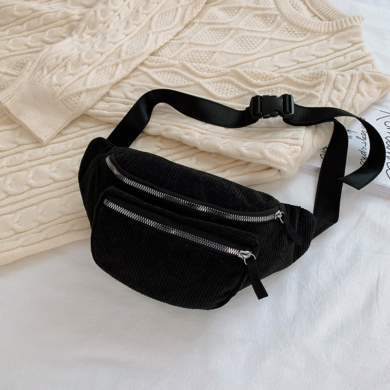 Női tervező vászon Fanny Pack divat utcai pénz Banán telefon melltáska övtáskák női kordbársony deréktáska