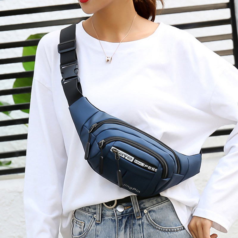 Āra vidukļa soma Ūdensnecaurlaidīga jostas soma skriešanas jostas soma ar rāvējslēdzēju Fanny Pack mobilā tālruņa soma Oksfordas auduma krūšu soma