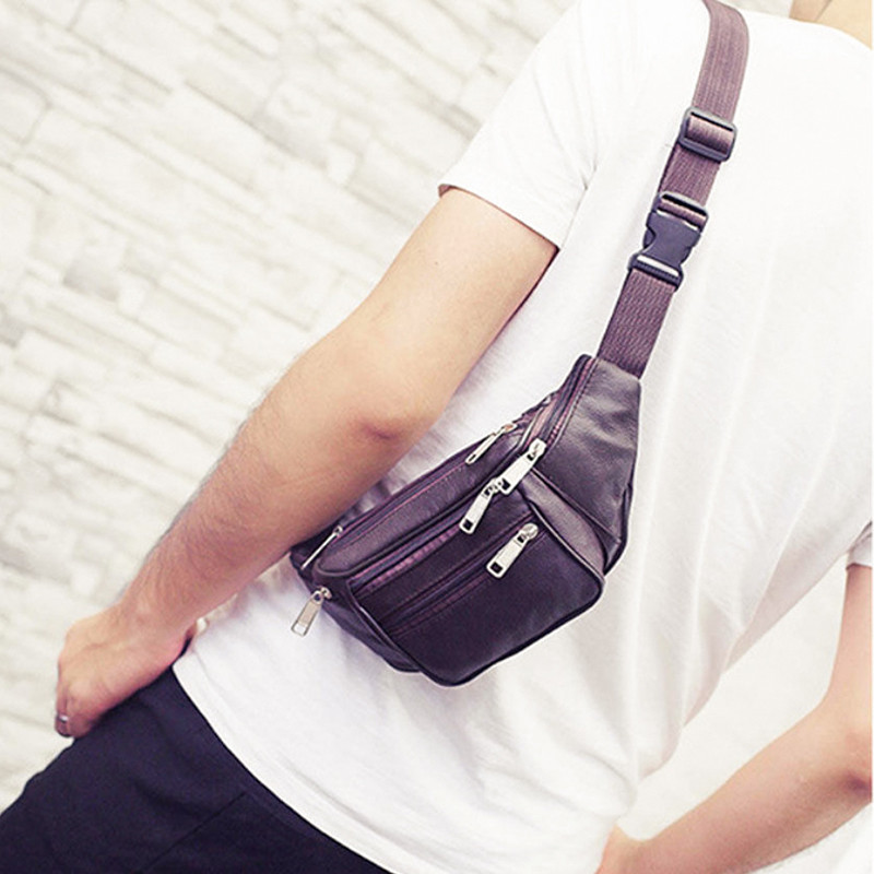 New Hot Style Férfi bőr alkalmi Fanny Pack deréköv táska pénztárca csípőtáska utazási sport derékcsomagok