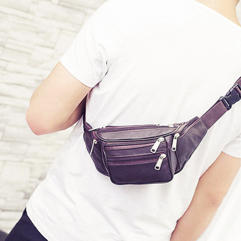 New Hot Style Férfi bőr alkalmi Fanny Pack deréköv táska pénztárca csípőtáska utazási sport derékcsomagok