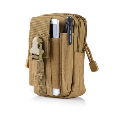 Мъжка чанта за колан Molle Durable Waist Pack Спорт Спорт на открито Къмпинг Пътуване Бягане Малък джоб Военна чанта за телефон Тактическа