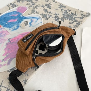 Fanny Pack Κοτλέ τσάντα μέσης με φερμουάρ Τσάντες στήθους Sling θήκη τηλεφώνου μόδας ταξιδιού για κορίτσια Γυναικεία Γυναικεία