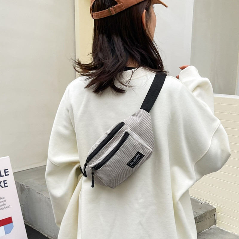 Fanny Pack Geantă din velur din velur Genți de piept cu fermoar Geantă pentru telefon de călătorie pentru fete, femei, doamne