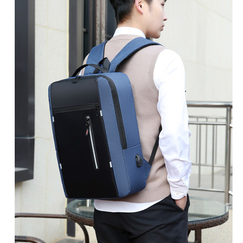 Stílusos férfi hátizsák USB töltő iskolai hátizsák 15,6 hüvelykes laptop hátizsák férfi könyves táska táskák vízálló férfi hátizsák