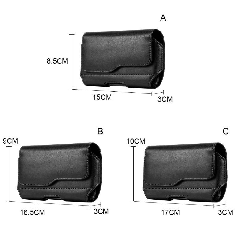 Horizontāls ādas/neilona jostas cilpas mobilā telefona maciņa turētājs pārnēsāšanas somiņa piedurkņu maisiņš vīriešiem