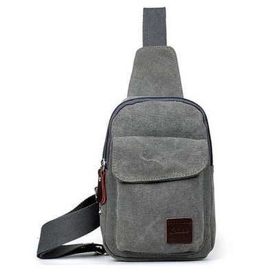 Geantă mică pentru piept pentru bărbați, pentru călătorie, pentru drumeții, cu umăr, geantă solidă din pânză pentru bărbați