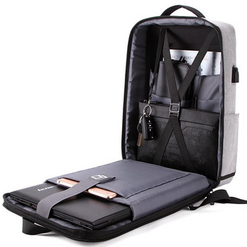 Crossten Anti Theft lock Раница Бизнес чанта за лаптоп Водоустойчива USB зареждане 15,6 инча Daypack Mochila EVA Защита от удар