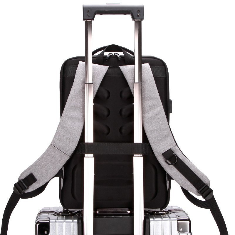 Rucsac cu blocare antifurt Crossten Geantă pentru laptop de afaceri Încărcare USB impermeabilă Rucsac de zi de 15,6 inci Mochila EVA Protecție la impact