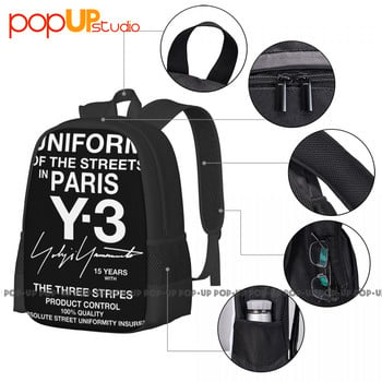 Yohji Yamamoto Of The Streets In Paris Anniversary 15th Раница Голям капацитет Bookbag Gym Tote Bag