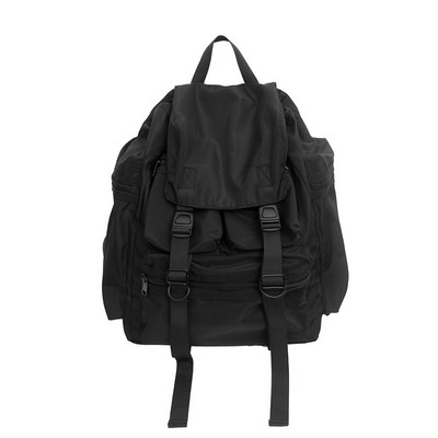 Едноцветни черни мъжки раници Готини мъжки раници в стил Streetwear Harajuku Ученически чанти с голям капацитет Водоустойчиви найлонови чанти за мъже