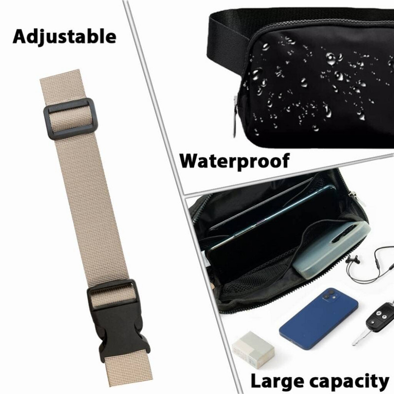 Mini moteriškas juosmens krepšys su reguliuojamu dirželiu bėgimui, kelionėms, važinėjimui dviračiu lauke, apsipirkimui, madingas vandeniui atsparus juosmens paketas