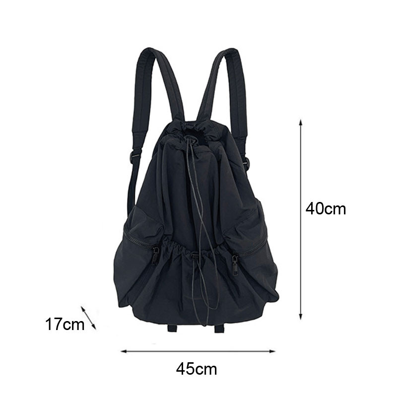Rucsac de modă pentru călătorii pentru femei Hylhexyr Rucsac simplu cu șnur pentru petrecere a timpului liber pentru studenți Rucsacuri ușoare din nailon de culoare solidă