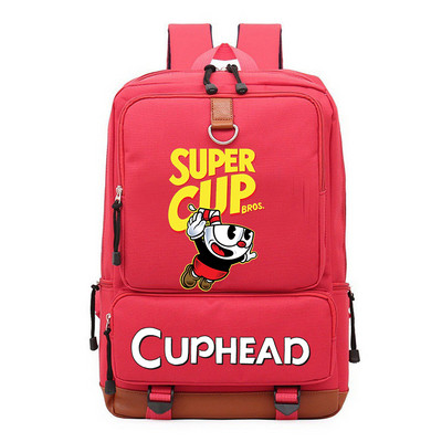 Cuphead Game Mugman hátizsák fiúknak lányoknak utazási vállas hátizsák férfiaknak női nagy kapacitású napi könyvtáska Mochila