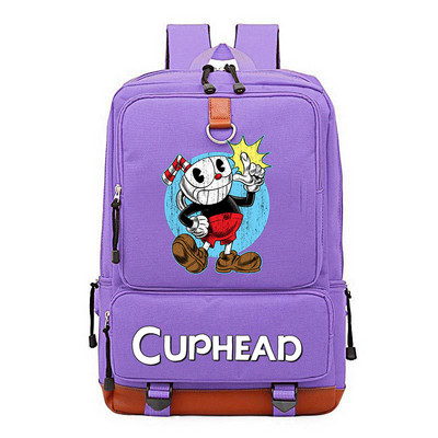 Cuphead Game Mugman hátizsák fiúknak lányoknak utazási vállas hátizsák férfiaknak női nagy kapacitású napi könyvtáska Mochila