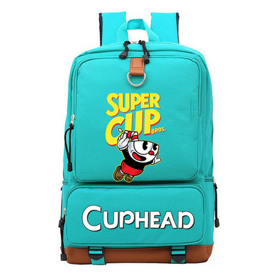 Cuphead Game Mugman hátizsák fiúknak lányoknak utazási vállas hátizsák férfiaknak női nagy kapacitású napi könyvtáska Mochila