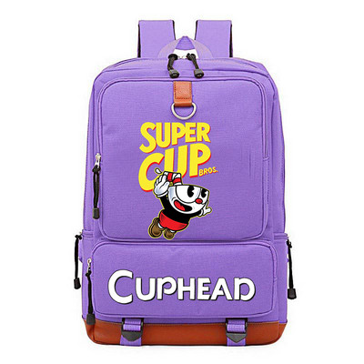 Cuphead Game Mugman hátizsák fiúknak lányoknak utazási vállas hátizsák férfiaknak női nagy kapacitású napi könyvtáska Mochila
